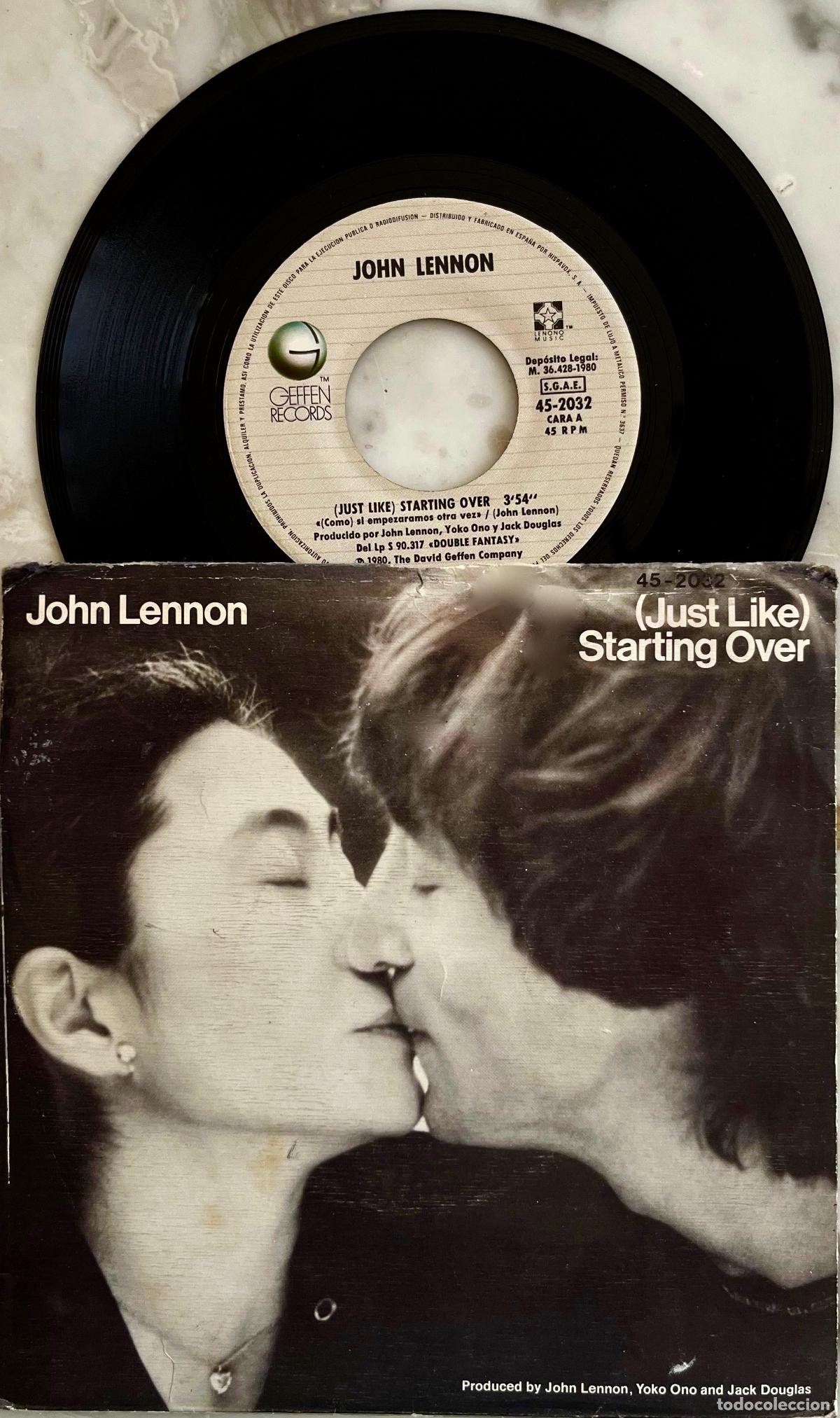 Discos de vinilo: JOHN LENNON. ( BEATLES ). ( JUST LIKE ) STARTING OVER. SINGLE ORIGINAL ESPA&Ntilde;A 1980