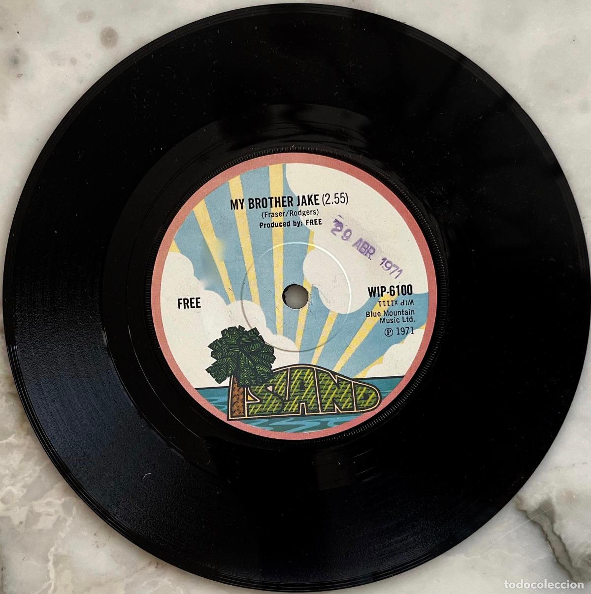 Discos de vinilo: FREE. MY BROTHER JAKE / ONLY MY SOUL. SINGLE ORIGINAL UK 1971