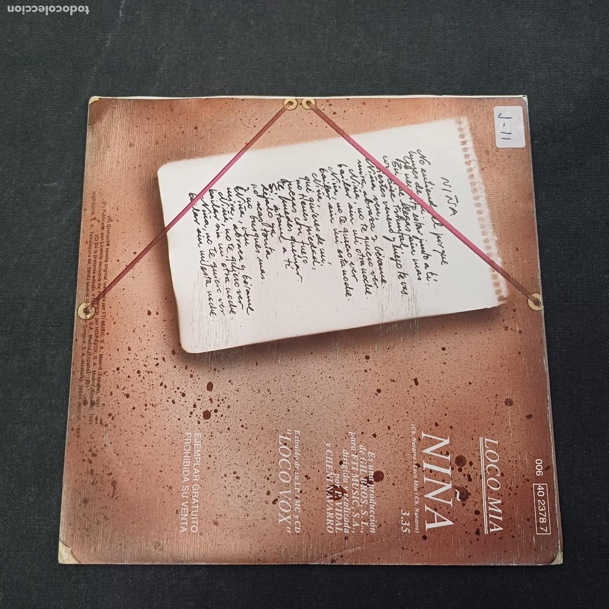 Discos de vinilo: LOCO MIA/NI&Ntilde;A/SINGLE. - Foto 3