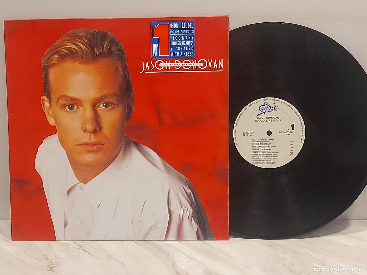 Discos de vinilo: JASON DONOVAN | TEN GOOD REASONS | LP-EPIC-1989 | CON ENCARTE | MBC. ***