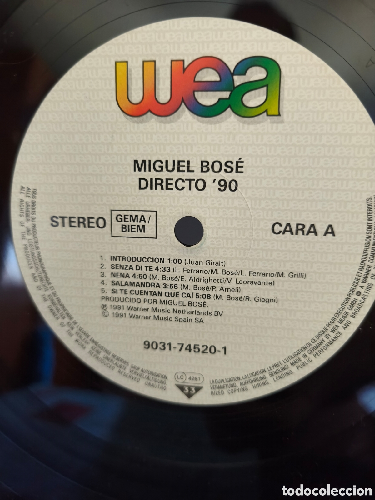 Discos de vinilo: Miguel Bos&eacute;: Directo 90 2Lps 1991 - Foto 7