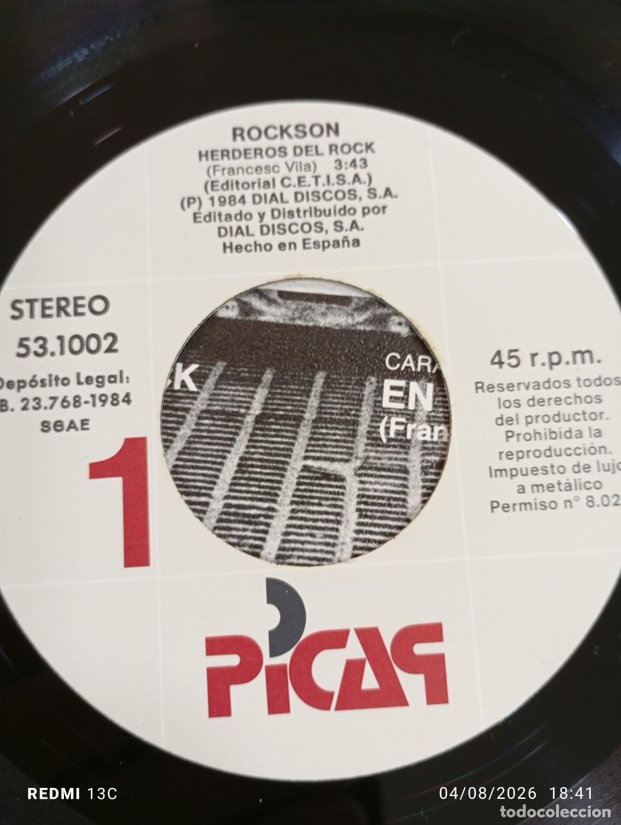 Discos de vinilo: Rockson - Herederos Del Rock (7&rdquo;, Single) - Foto 4