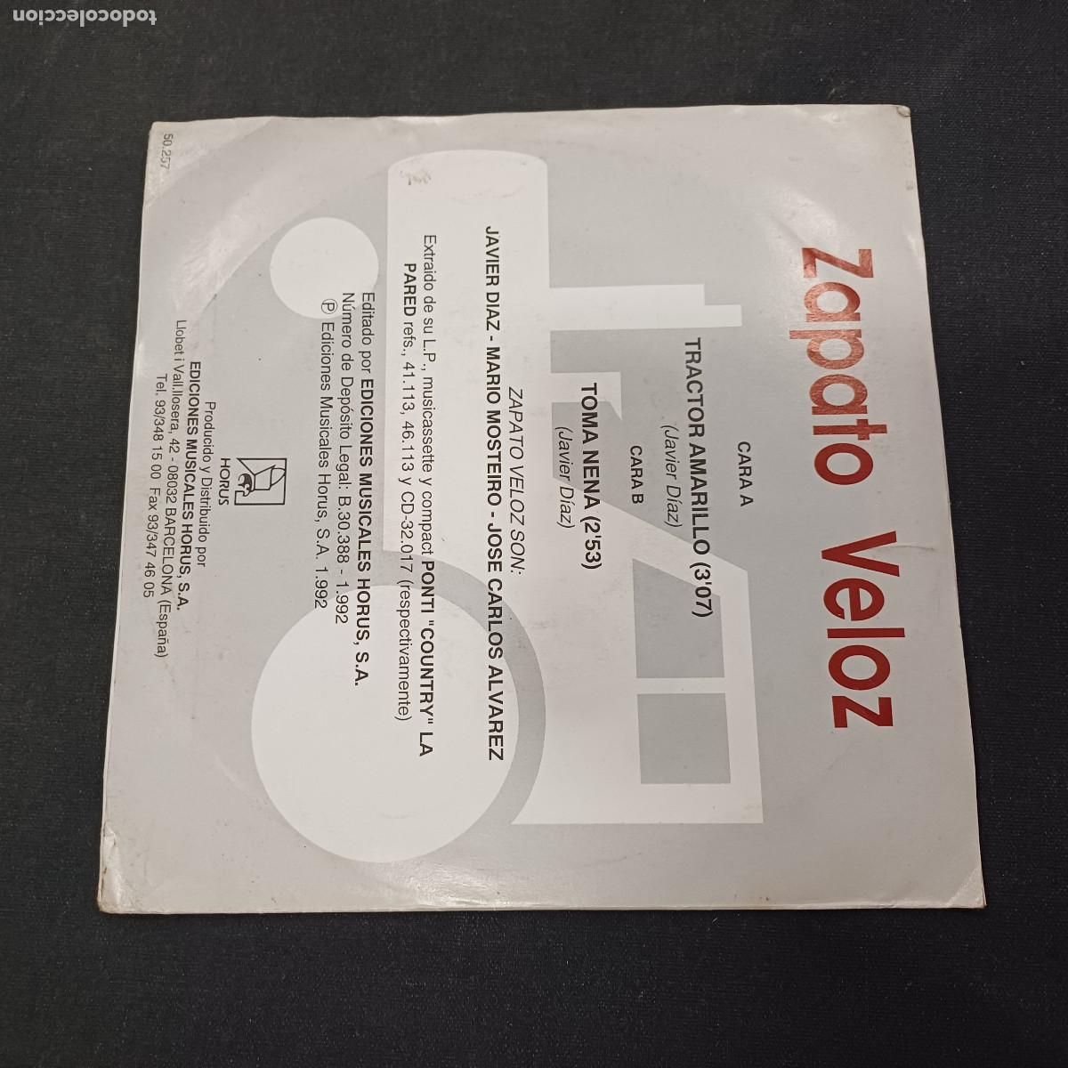 Discos de vinilo: ZAPATO VELOZ/TRACTOR AMARILLO/SINGLE. - Foto 3