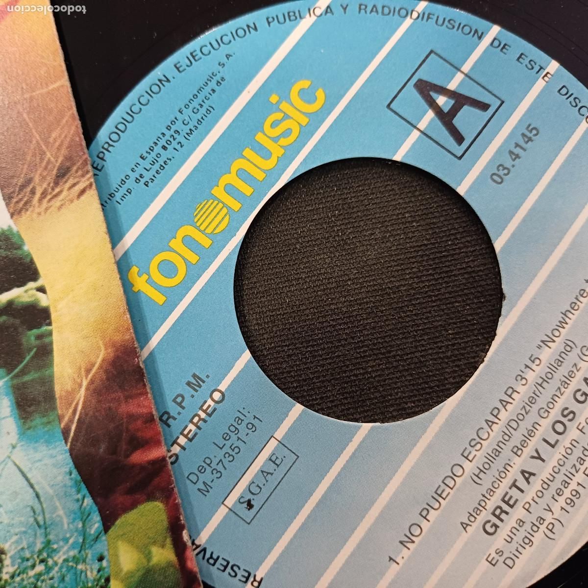 Discos de vinilo: GRETA Y LOS GARBOS/NO PUEDO ESCAPAR/SINGLE. - Foto 2
