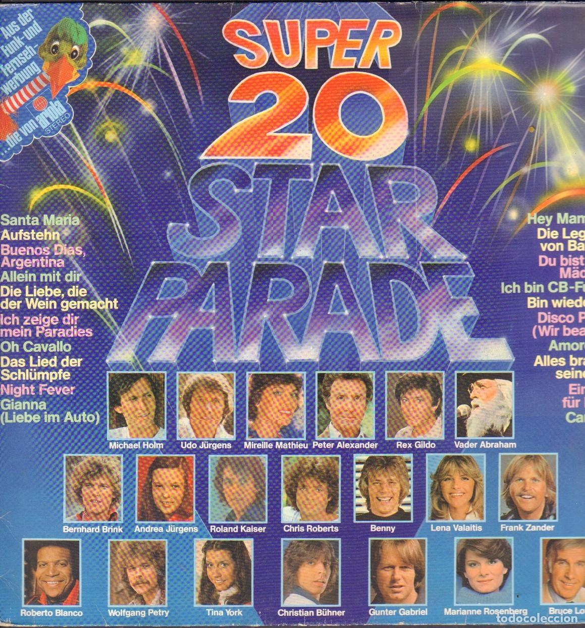 Discos de vinilo: SUPER 20 STAR PARADE - SANTA MARIA, OH CAVALLO, AMORE MIO, CARIBLUE.../ LP ARIOLA RF-26492