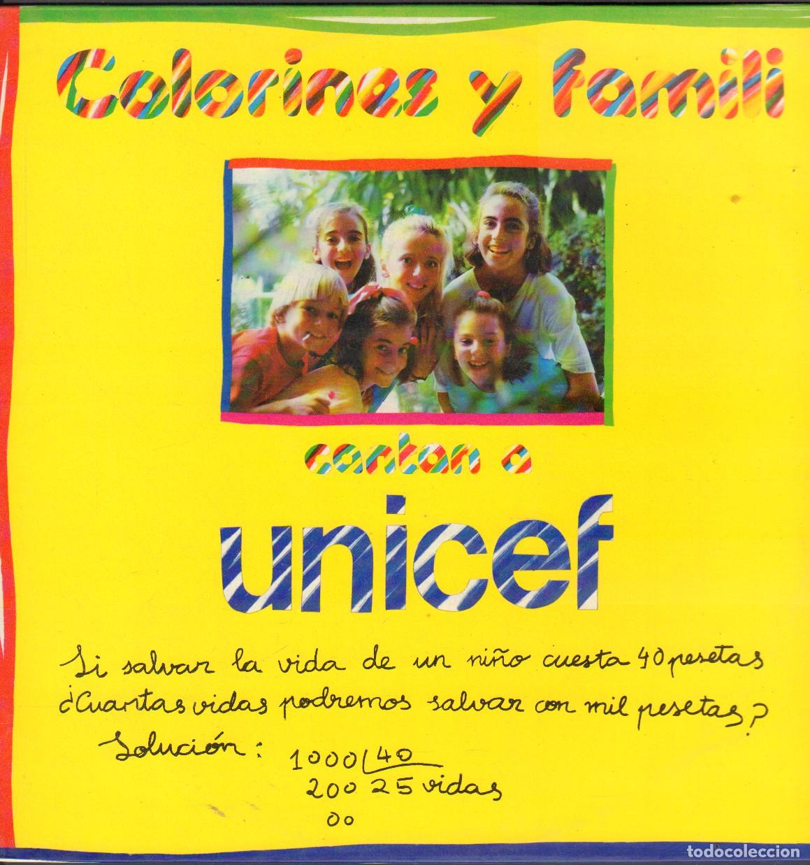 Discos de vinilo: COLORINES Y FAMILI - CANTAN A UNICEF / MI MUNDO DE COLOR, EL SOLDADO.../ LP HORUS 1990 RF-26494