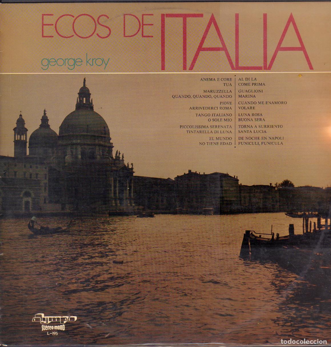 Discos de vinilo: ECOS DE ITALIA - ARRIVEDERCI ROMA, SANTA LUCIA, O SOLE MIO.../ LP OLYMPO 1974 RF-26500