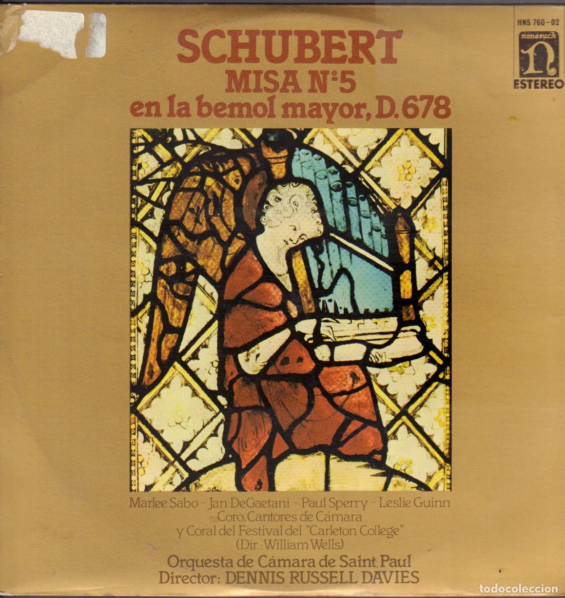 Discos de vinilo: SHUBERT - MISA N&ordm; 5 / EN LA BEMOL MAYOR / ORQUESTA DE CAMARA &rdquo;SAINT PAUL&rdquo; / LP N 1977 RF-26501