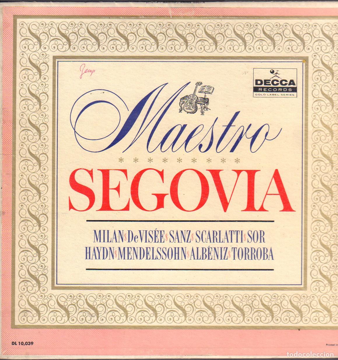 Discos de vinilo: MAESTRO SEGOVIA - MILAN DE VIS&Eacute;E, SANZ, SCARLATTI, ALBENIZ, TORROBA.../ LP DECCA RF-26518