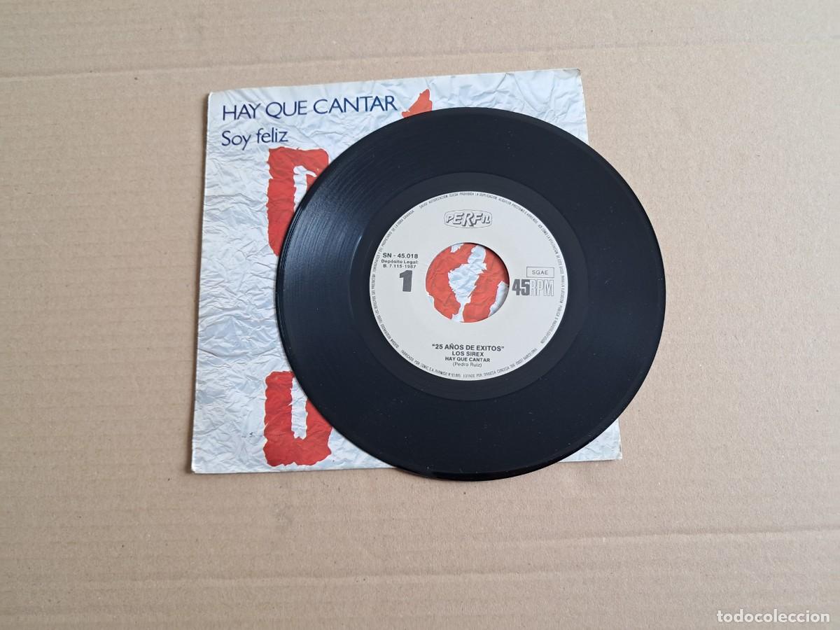 Discos de vinilo: LOS SIREX - HAY QUE CANTAR SINGLE 1987 - Foto 2