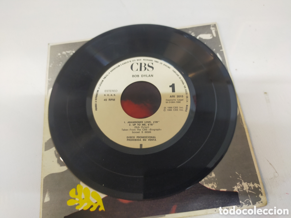 Discos de vinilo: Single Bob Dylan Biograph, Disco promocional - Foto 3