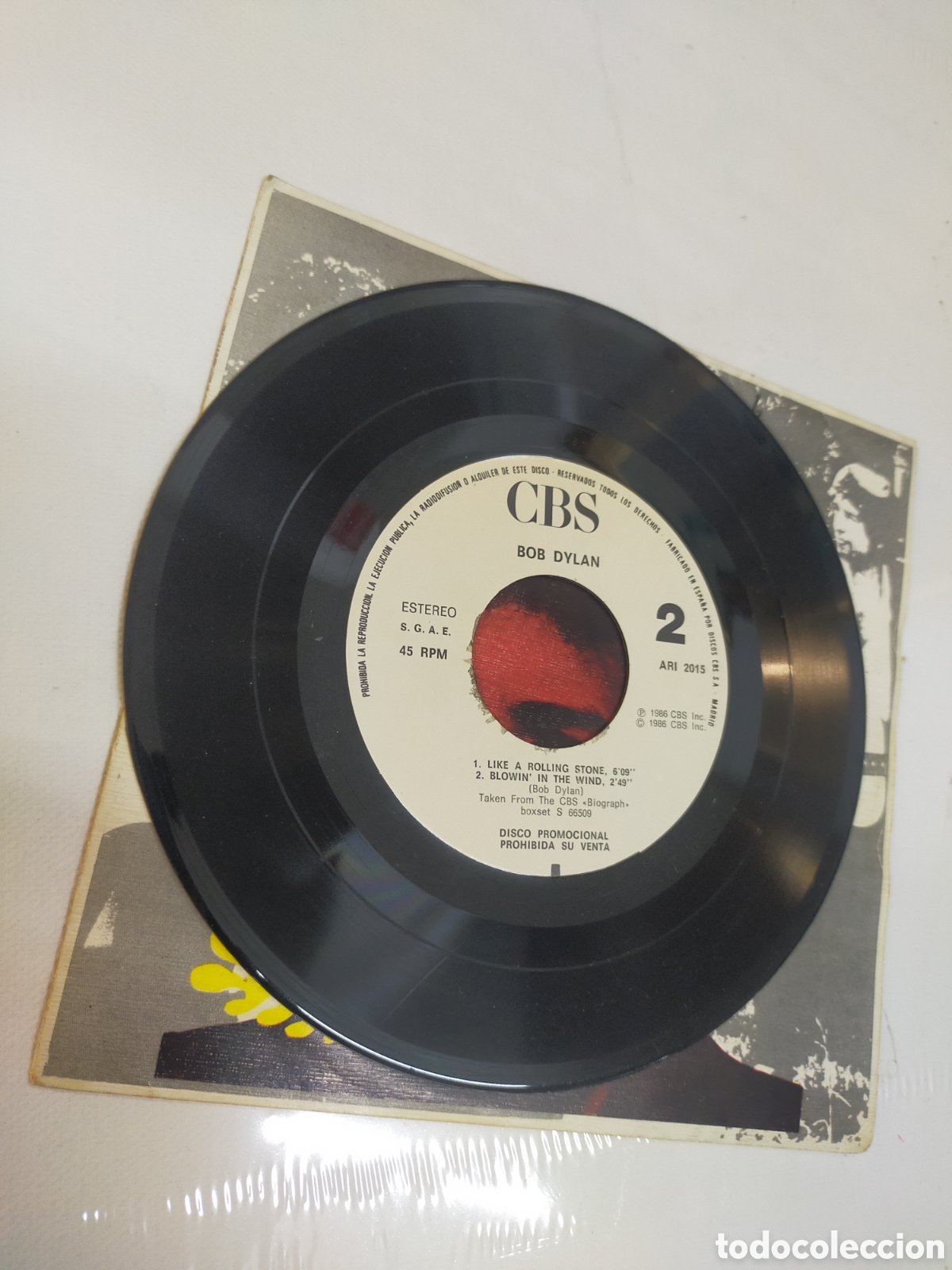 Discos de vinilo: Single Bob Dylan Biograph, Disco promocional - Foto 4