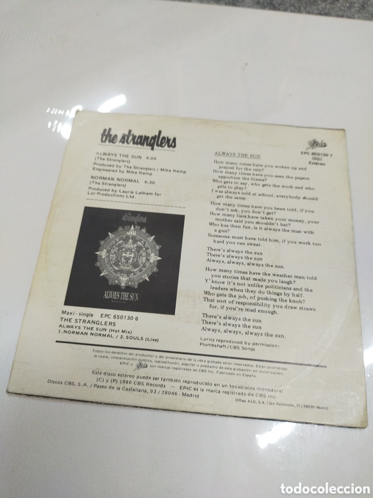 Discos de vinilo: Single THE STRANGLERS , ALWAYS THE SUN - Foto 2