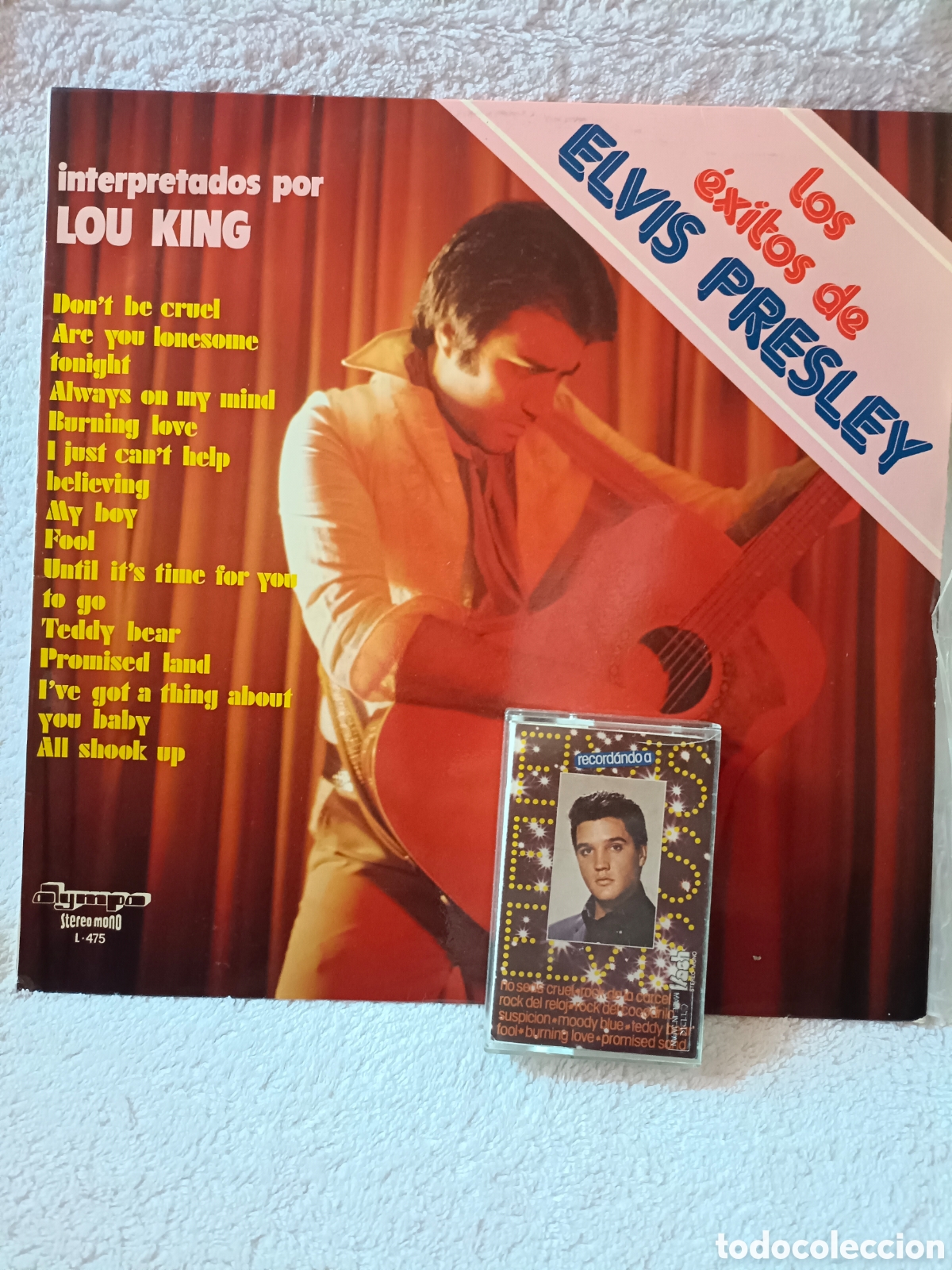 Disques de vinyle: LOU KING los &eacute;xitos de ELVIS PRESLEY LP VINILO ESPA&Ntilde;A 1976 + cassette