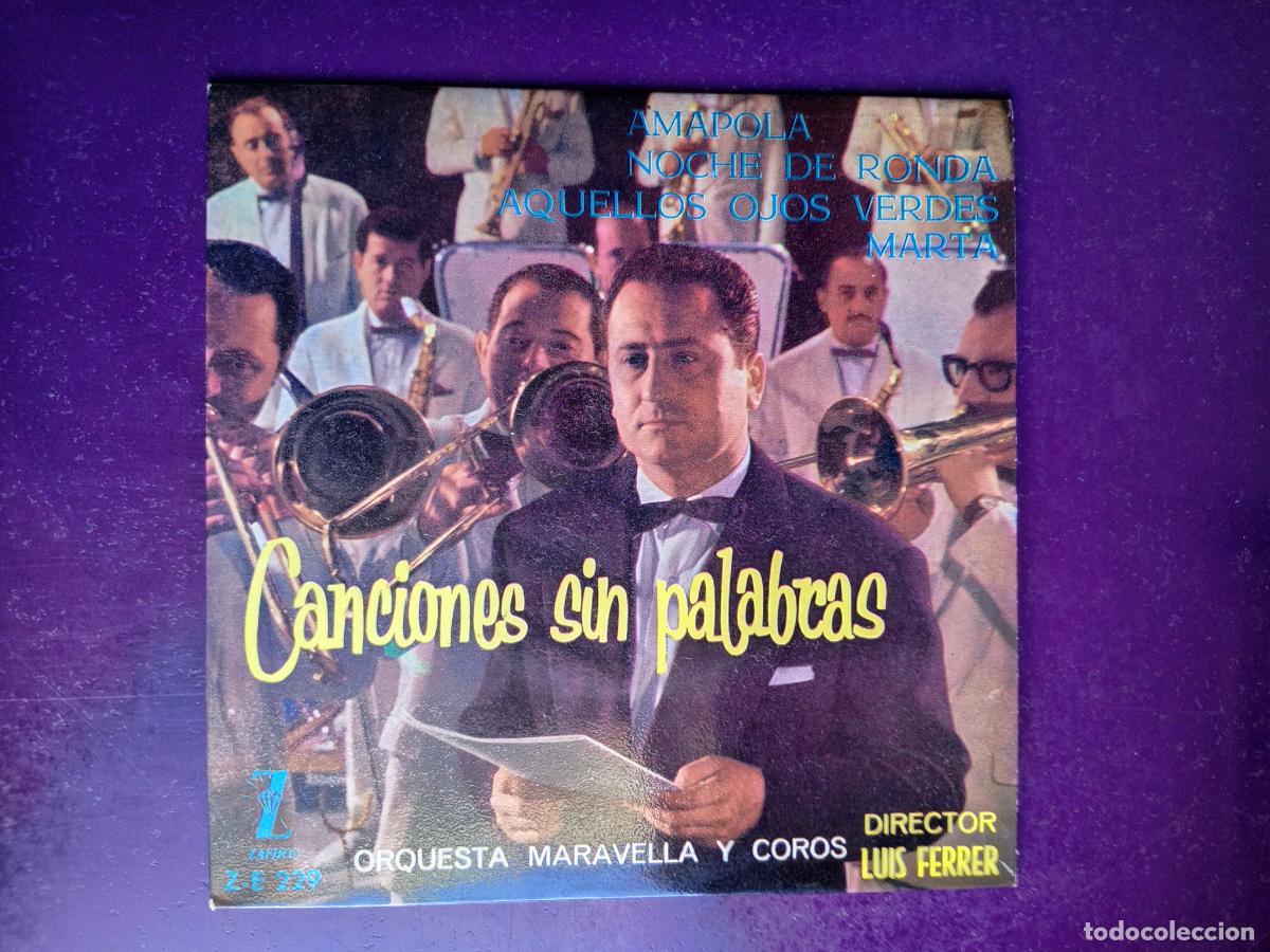 Discos de vinilo: Orquesta Maravella Y Coros &ndash; Canciones Sin Palabras - EP ZAFIRO 1961 - AMAPOLA +3 - LUIS FERRER