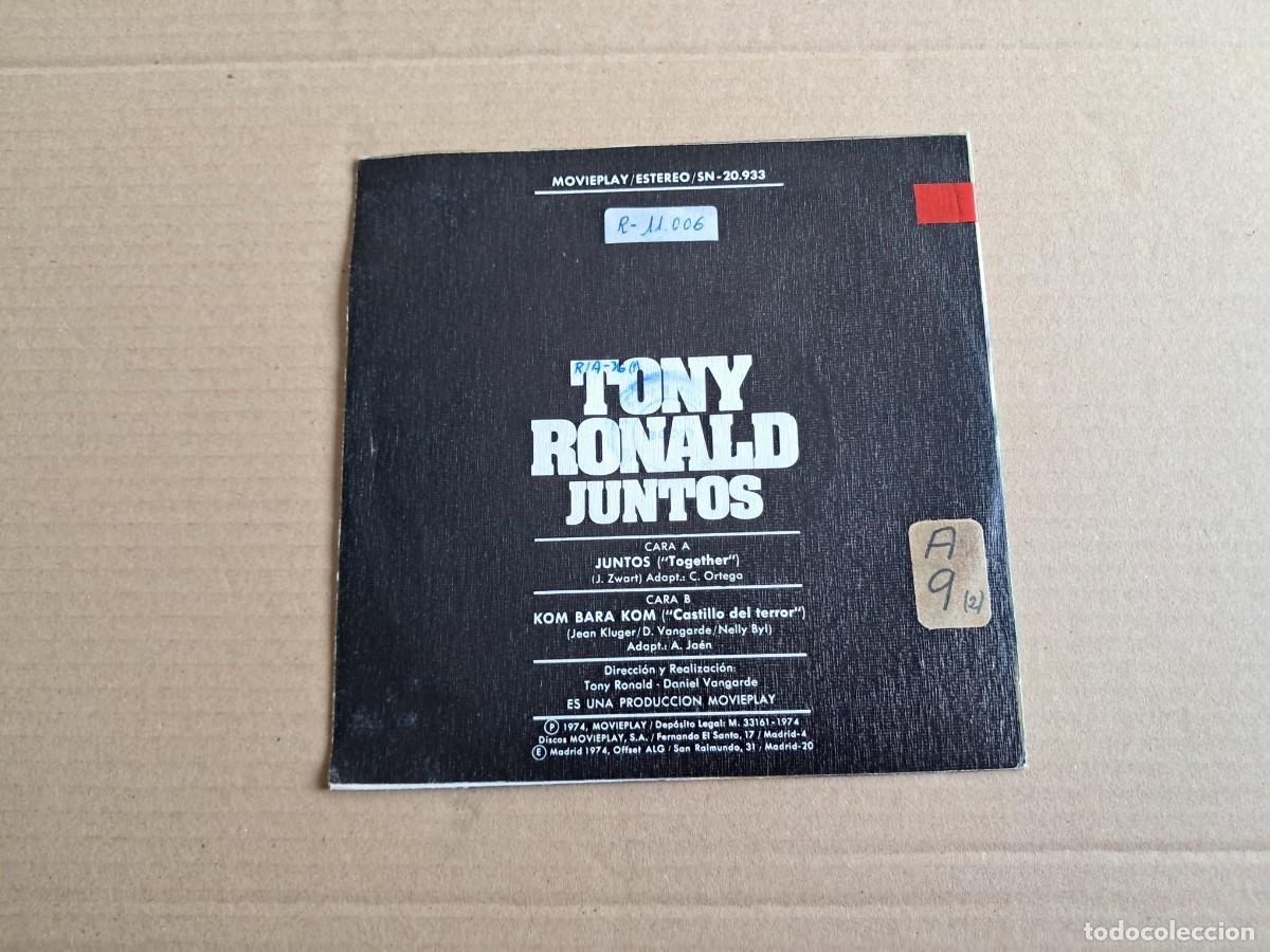 Discos de vinilo: TONY RONALD - JUNTOS SINGLE 1974 - Foto 3
