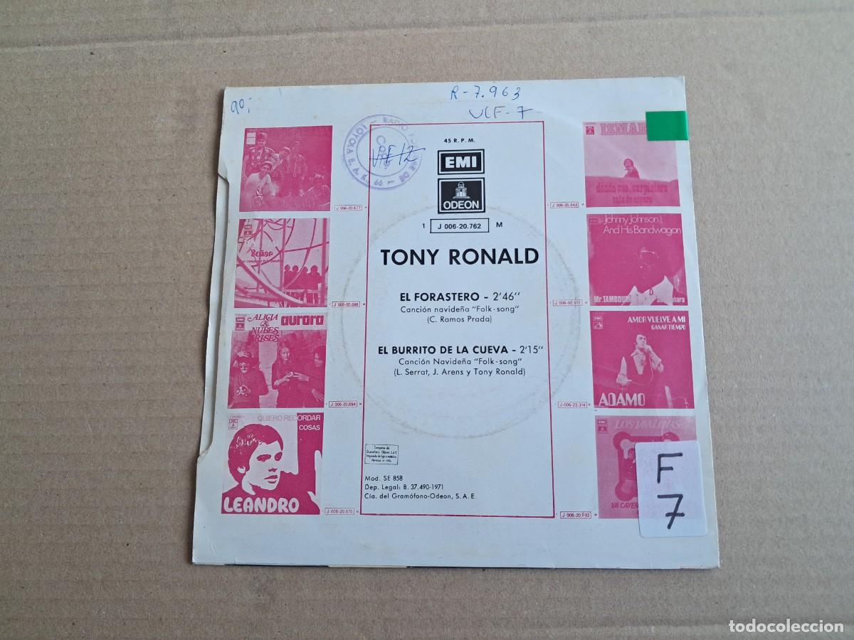 Discos de vinilo: TONY RONALD - EL FORASTERO SINGLE 1971 - Foto 3