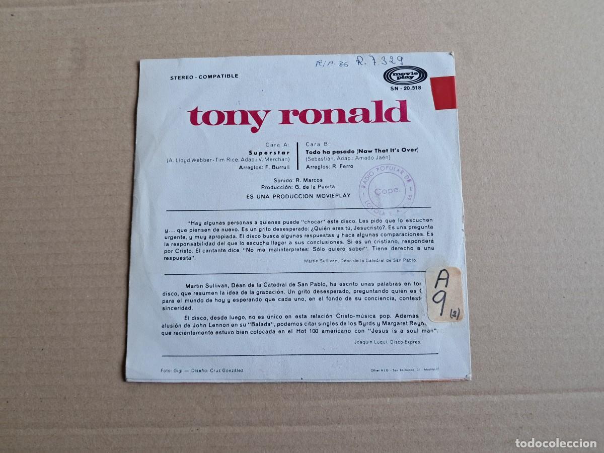 Discos de vinilo: TONY RONALD - SUPERSTAR SINGLE 1971 - Foto 3
