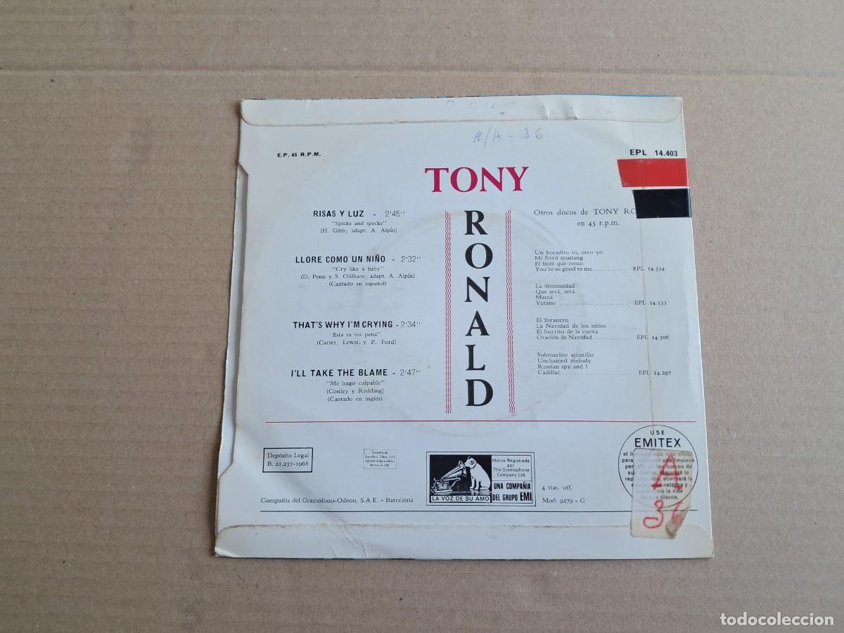 Discos de vinilo: TONY RONALD - RISAS Y LUZ EP 4 TEMAS 1968 - Foto 3