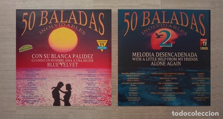 Discos de vinilo: [6 LP VINILO]. [50 BALADAS INOLVIDABLES + 50 BALADAS INOLVIDABLES 2]. VARIOS. RECOPILATORIO.