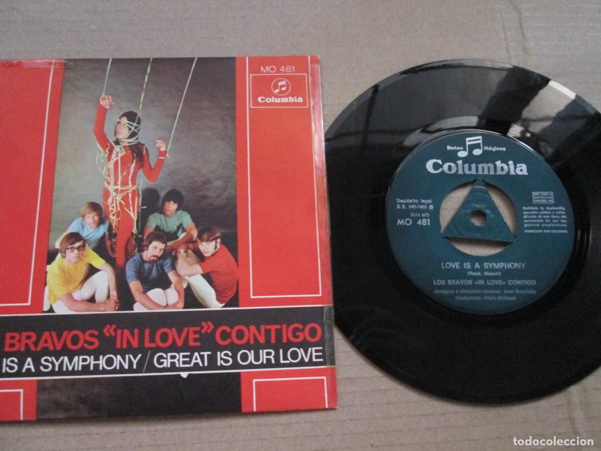 Discos de vinilo: LOS BRAVOS - &rdquo;In Love&rdquo; Contigo. Single, ed espa&ntilde;ola 7&rdquo; 1966. Magn&iacute;fico estado (VG+/NM)