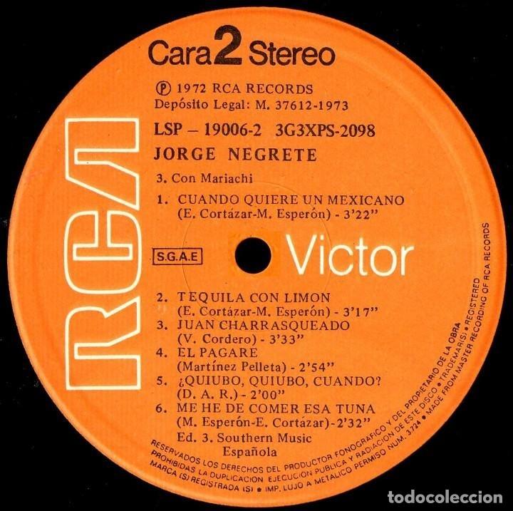 Discos de vinilo: [DOBLE LP VINILO]. JORGE NEGRETE. JORGE NEGRETE. - Foto 9