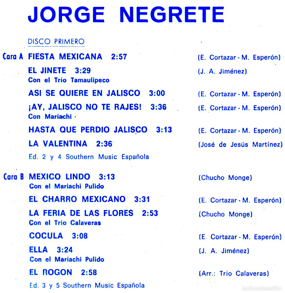 Discos de vinilo: [DOBLE LP VINILO]. JORGE NEGRETE. JORGE NEGRETE. - Foto 10