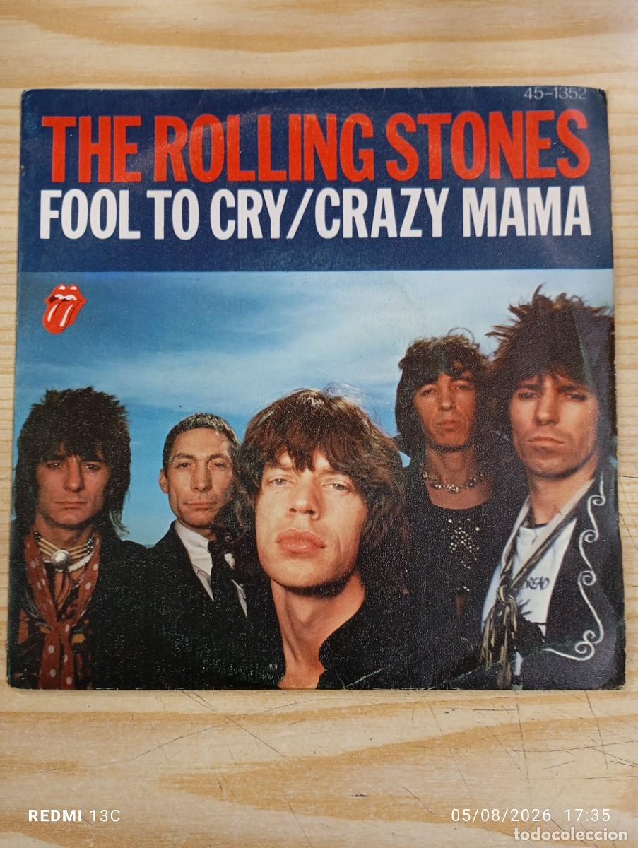 Discos de vinilo: Single - The Rolling Stones &lrm;&ndash; Fool To Cry / Crazy Mama - 1976 Edicion Espa&ntilde;ola
