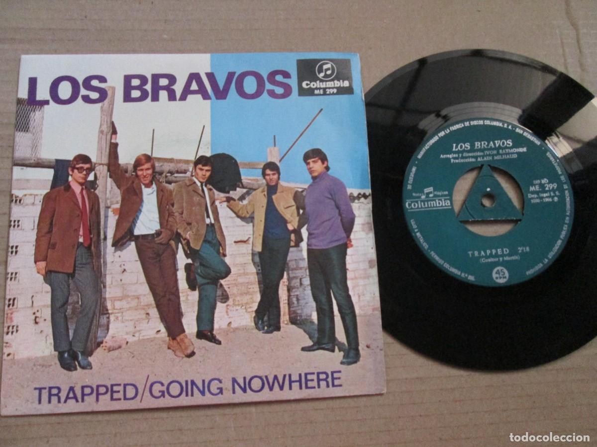 Discos de vinilo: LOS BRAVOS - Trapped / Going Nowhere. Single, ed espa&ntilde;ola 7&rdquo; 1966. TriCenter Magn&iacute;fico estado VG+/NM
