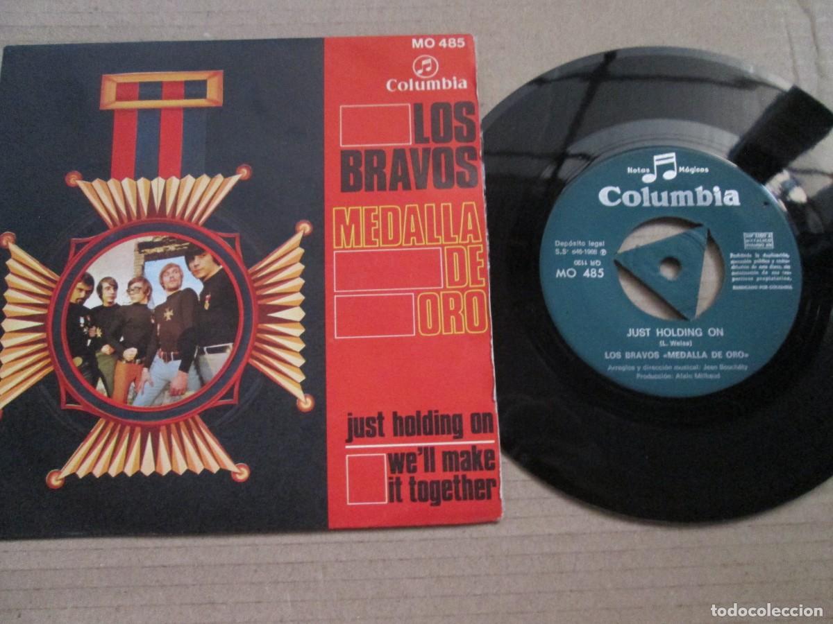 Discos de vinilo: LOS BRAVOS - Medalla de Oro. Single, ed espa&ntilde;ola 7&rdquo; 1968. TriCenter. Muy Buen estado (VG+)