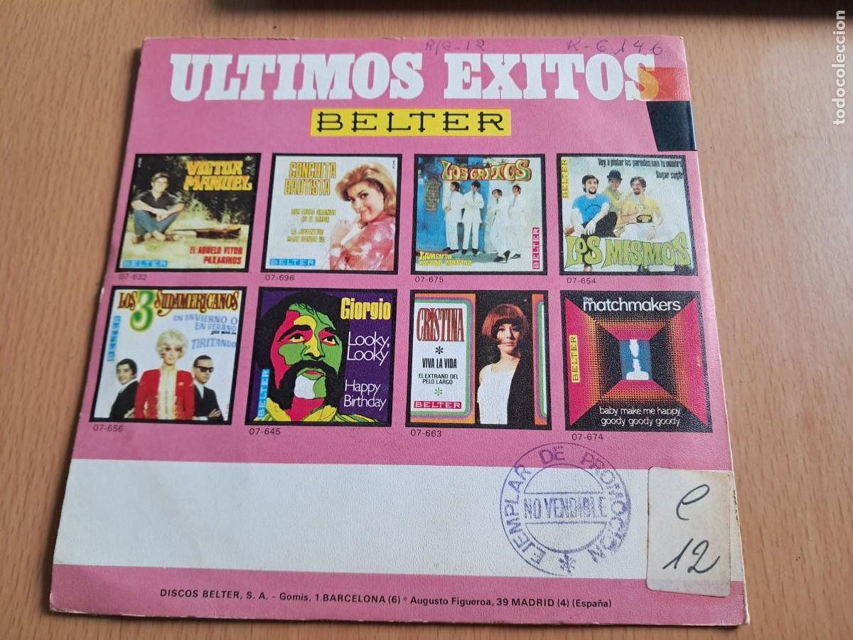 Discos de vinilo: LOS VALLDEMOSA - A LA VELA A LA VELA SINGLE 1970 - Foto 3