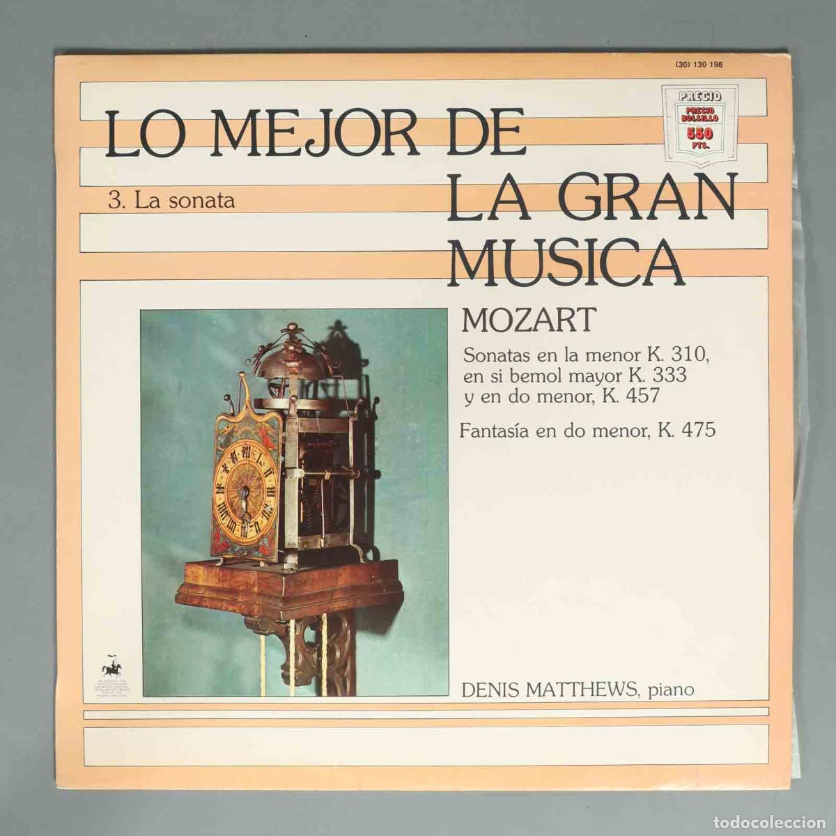 Discos de vinilo: LP. MATHEWS, MOZART Sonatas en la menor K. 310, en si bemol mayor K. 333 y en do menor, K. 457