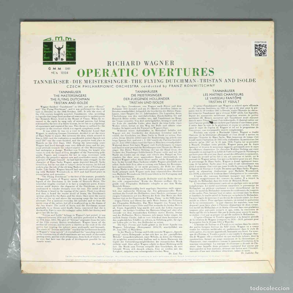 Discos de vinilo: LP. KONWITSCHNY WAGNER OPERATIC OVERTURES - Foto 2