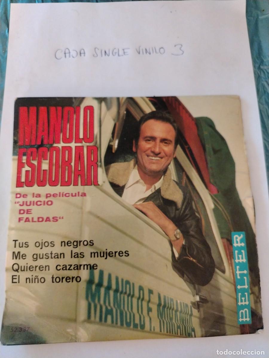 Discos de vinilo: Single vinilo Manolo escobar, de la pel&iacute;cula juicio de faldas, tus ojos negros