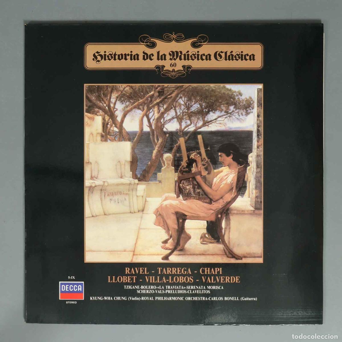 Discos de vinilo: LP. RAVEL TARREGA - CHAPI LLOBET - VILLA-LOBOS - VALVERDE TZIGANE-BOLERO-&laquo;LA TRAVIATA&raquo;-SERENATA