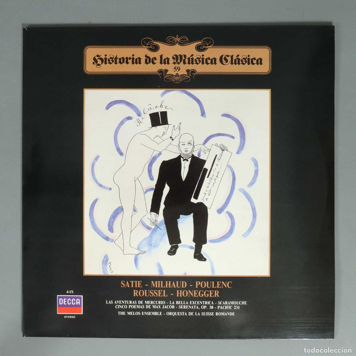 Discos de vinilo: LP. SATIE MILHAUD - POULENC ROUSSEL HONEGGER LAS AVENTURAS DE MERCURIO LA BELLA EXCENTRICA -