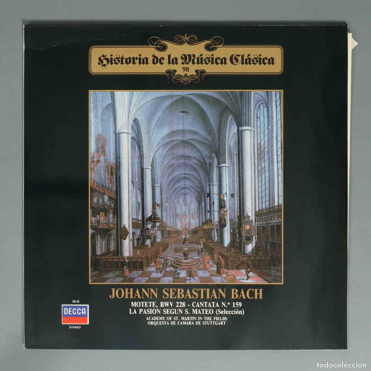Discos de vinilo: LP. BACH MOTETE, BWV 228 CANT&Alpha;&Tau;&Alpha; &Nu;. 159 LA PASION SEGUN S. MATEO (Selecci&oacute;n) ACADEMY OF ST. MARTIN