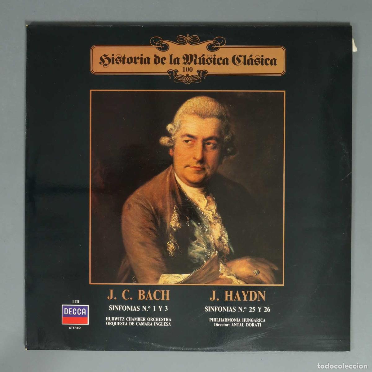 Discos de vinilo: LP. BACH SINFONIAS N.&ordm; 1 Y 3 HURWITZ CHAMBER ORCHESTRA ORQUESTA DE CAMARA INGLESA J. HAYDN SINFONIAS
