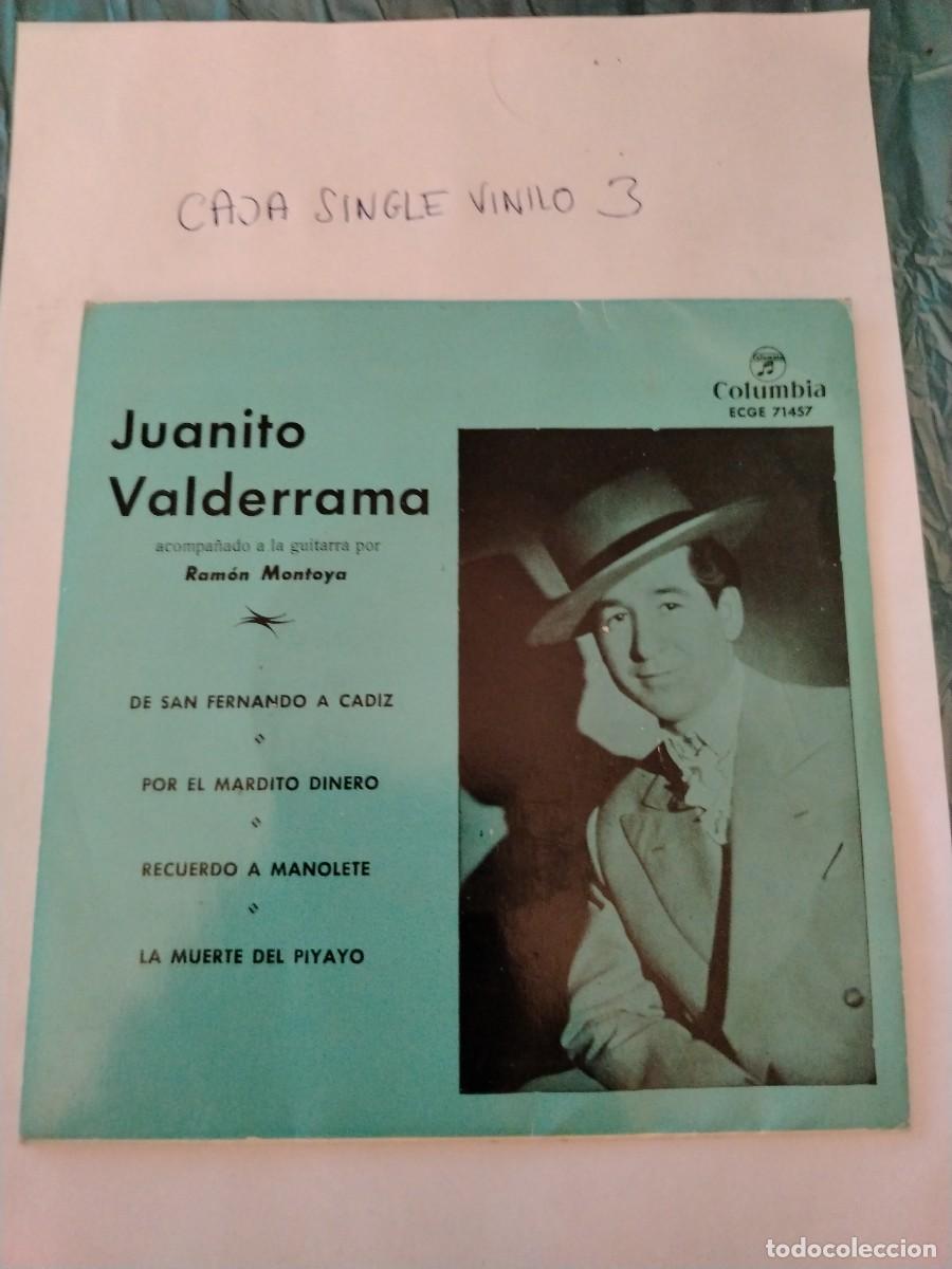 Discos de vinilo: Single vinilo Juanito valderrama, guitarra ram&oacute;n Montoya, de San Fernando a C&aacute;diz, la muerte del piy
