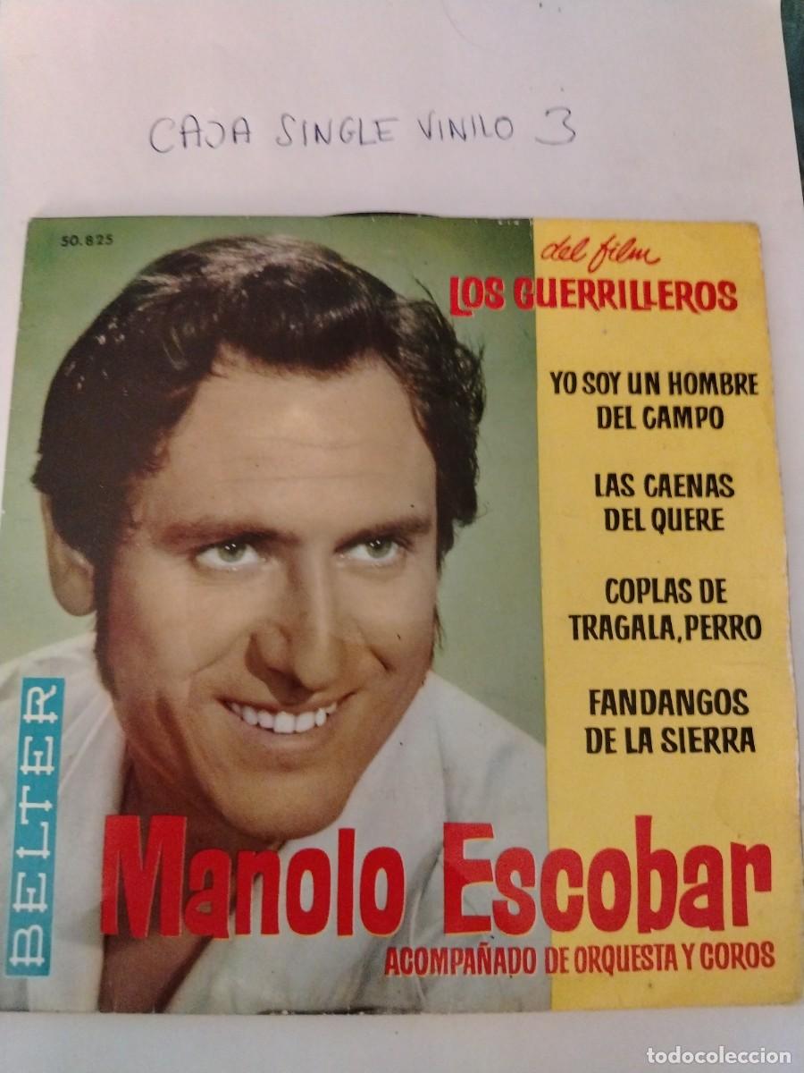 Discos de vinilo: Single vinilo Manolo escobar, de la pel&iacute;cula los guerrilleros, fandangos de la sierra