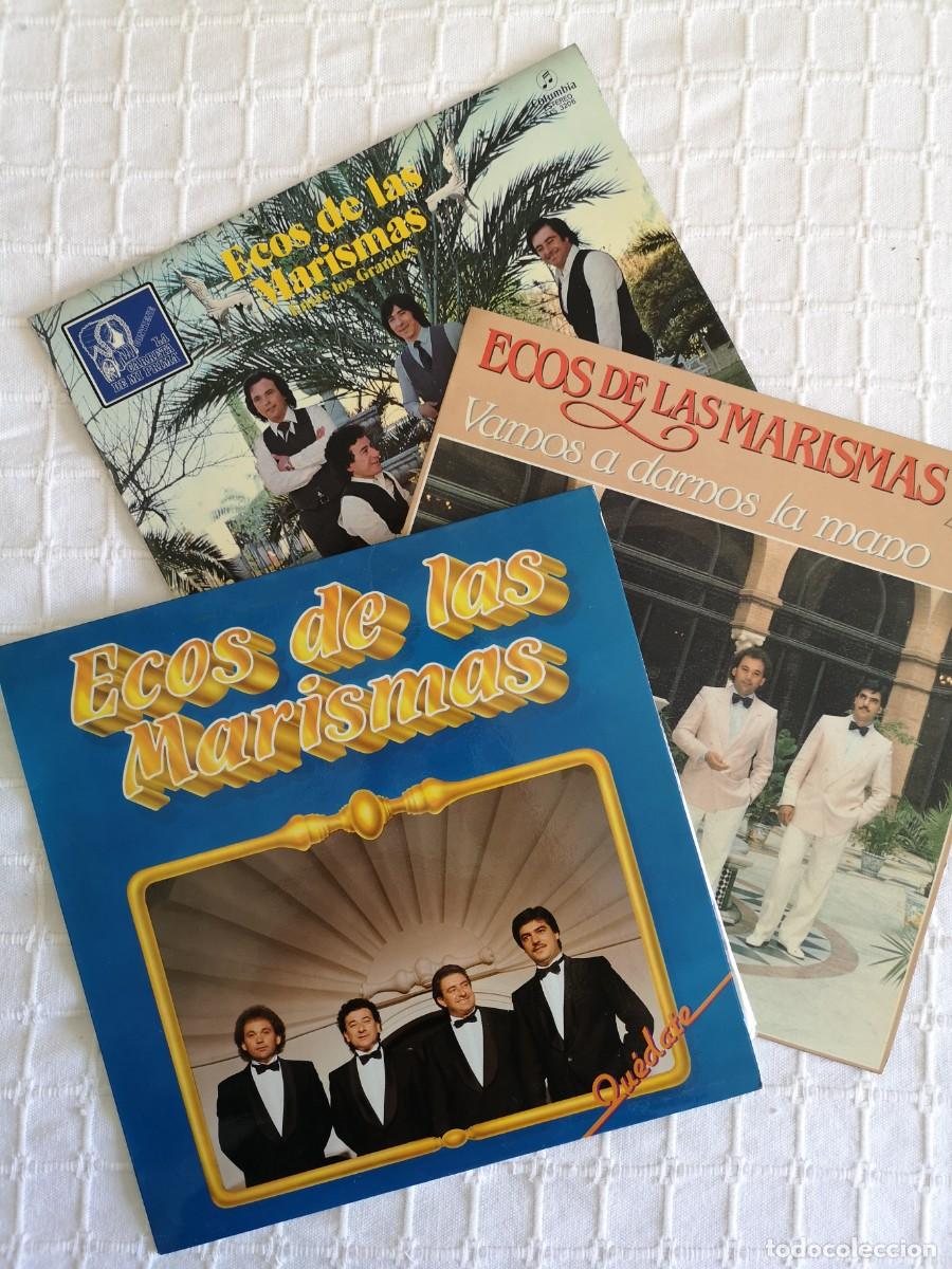 Discos de vinilo: Lote 3 Vinilos Sevillanas - Ecos de las Marismas:Qu&eacute;date, Vamos a darnos la mano, Entre los grandes