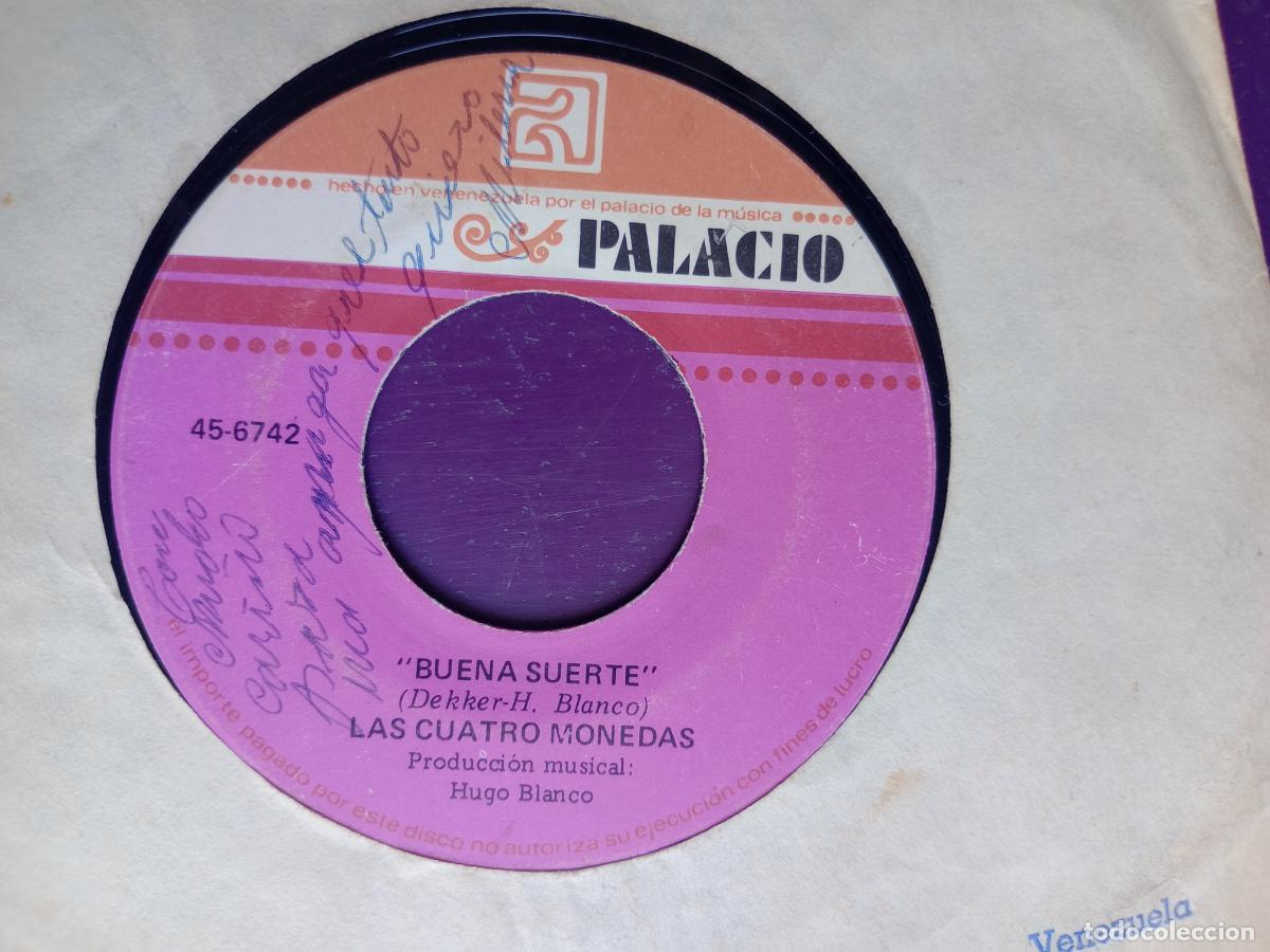 Discos de vinilo: Las Cuatro Monedas &lrm;&ndash; Buena Suerte / La Fiesta Del Ju - Sg PALACIO 1969 - VENEZUELA POP SKA