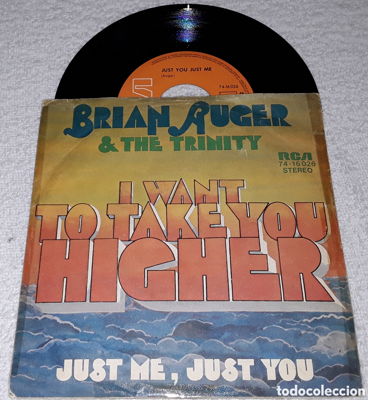 Discos de vinilo: SG - BRIAN AUGER & THE TRINITY - I WANT TO TAKE YOU HIGHER - MADE IN GERMANY - BRIAN AUGER