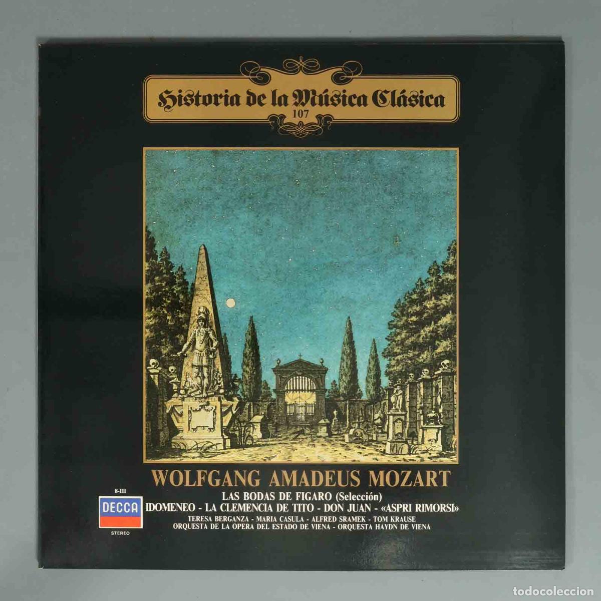 Discos de vinilo: LP. MOZART LAS BODAS DE FIGARO (Selecci&oacute;n). IDOMENEO - LA CLEMENCIA DE TITO - DON JUAN - ASPRI