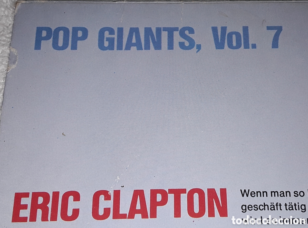 Discos de vinilo: LP - ERIC CLAPTON - POP GIANTS, VOL. 7 - MADE IN GERMANY - Foto 3