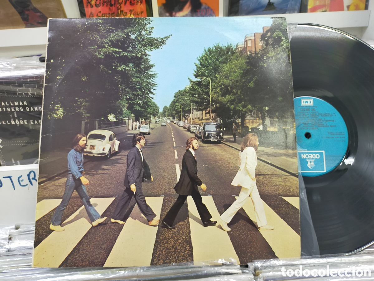 Discos de vinilo: Beatles LP abbey road Espa&ntilde;a label azul claro