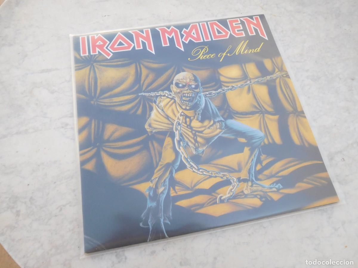 Discos de vinilo: Iron Maiden. LP. Piece of mind. Edici&oacute;n espa&ntilde;ola 1983 brown translucent. EMI 10C 068-07724