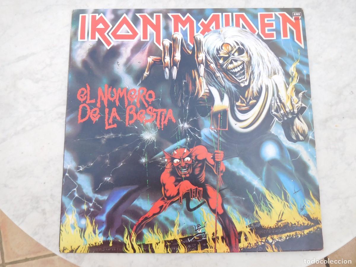 Discos de vinilo: Iron Maiden. LP. El n&uacute;mero de la bestia. The number of the beast. Edici&oacute;n Argentina 1982 EMI 8054