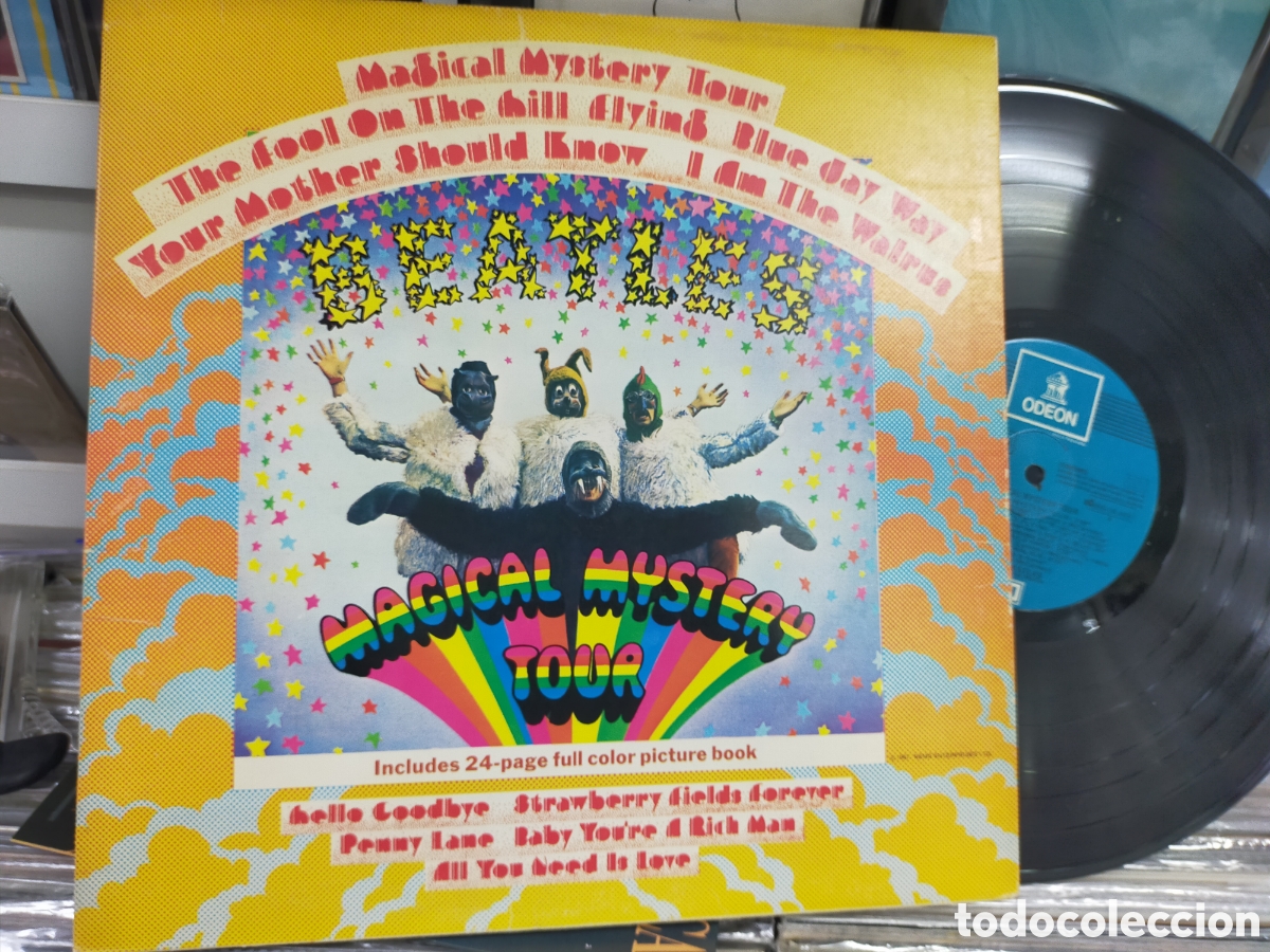 Discos de vinilo: Beatles LP magical mystery tour Espa&ntilde;a 1977 label azul claro