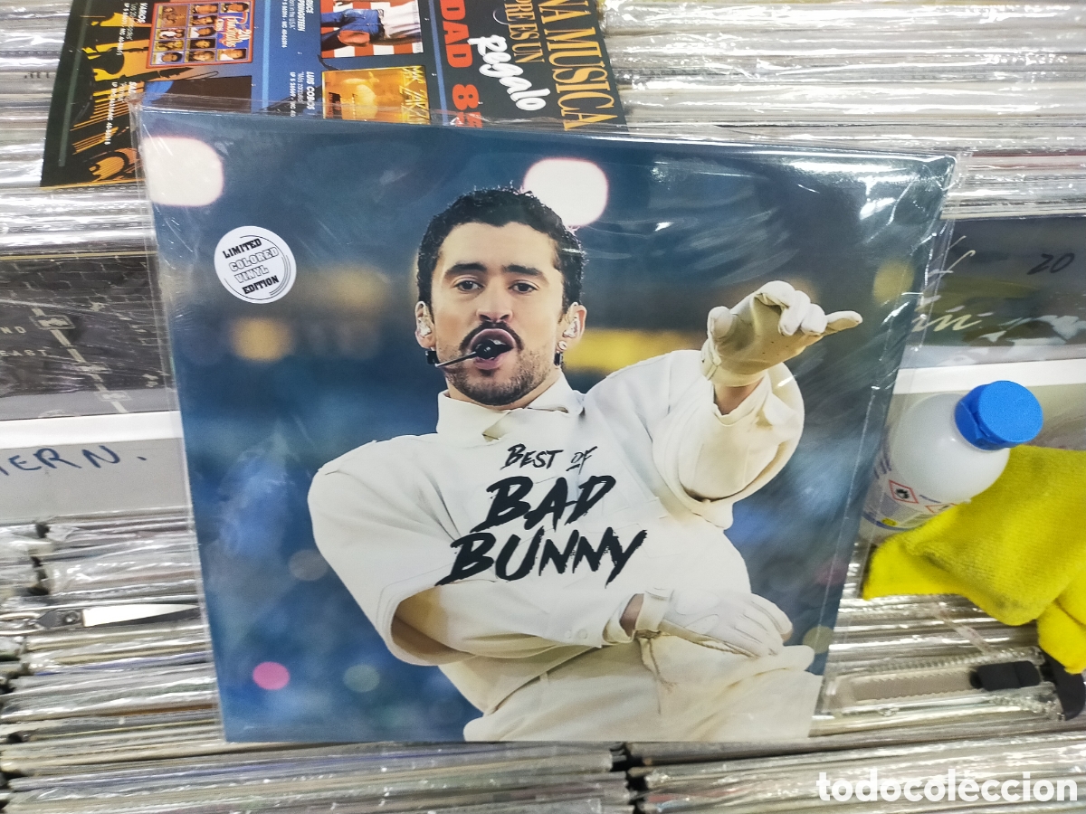 Discos de vinilo: BEST of bad Bunny lp precintado vinilo de color blanco o azul